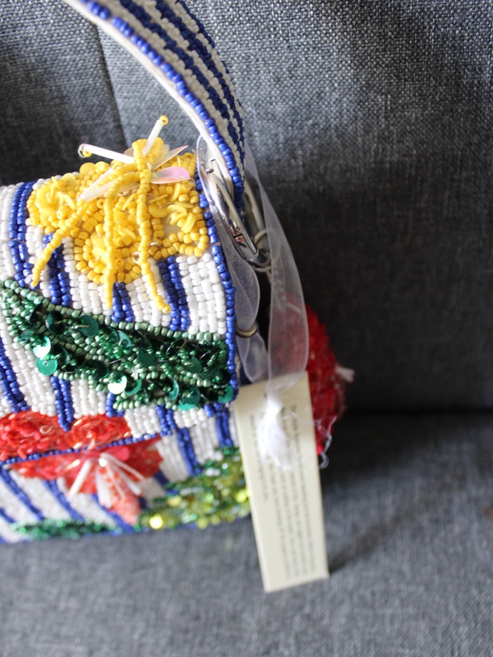 Beaded Floral Embellished Shoulder Bag - Multicolor - Picture 7 of 11